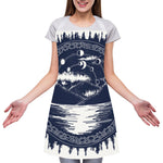 Mystical Lunar Phase Print Adjustable Apron