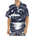 Mystical Lunar Phase Print Aloha Shirt