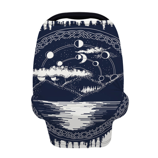 Mystical Lunar Phase Print Baby Seat Cover