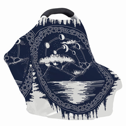 Mystical Lunar Phase Print Baby Seat Cover