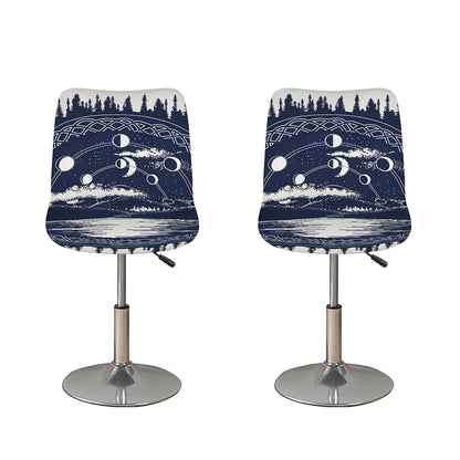Mystical Lunar Phase Print Bar Stool Covers