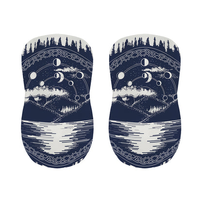 Mystical Lunar Phase Print Bar Stool Covers