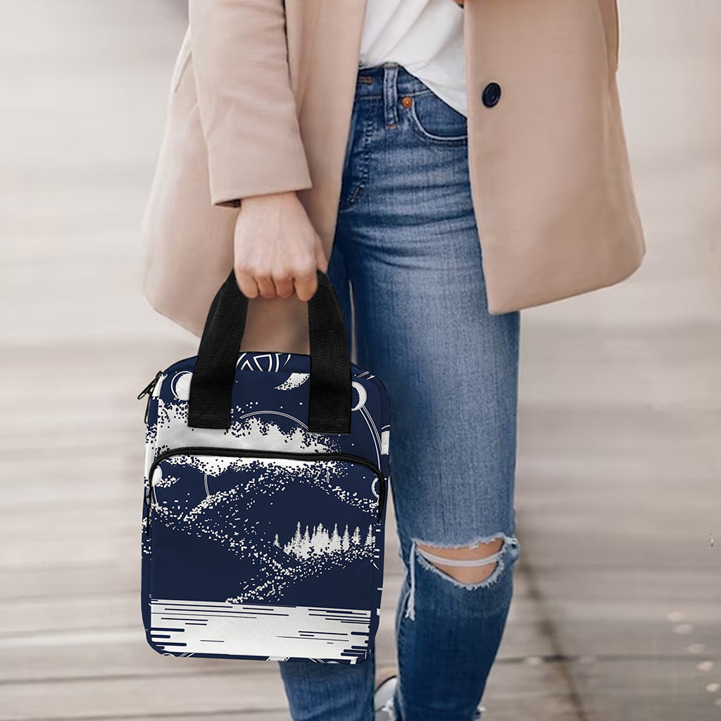 Mystical Lunar Phase Print Bible Tote Bag