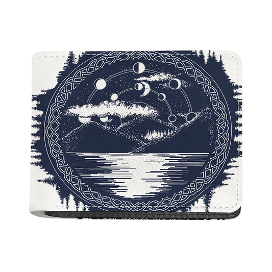 Mystical Lunar Phase Print Bifold Wallet