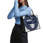 Mystical Lunar Phase Print Canvas Tote Bag