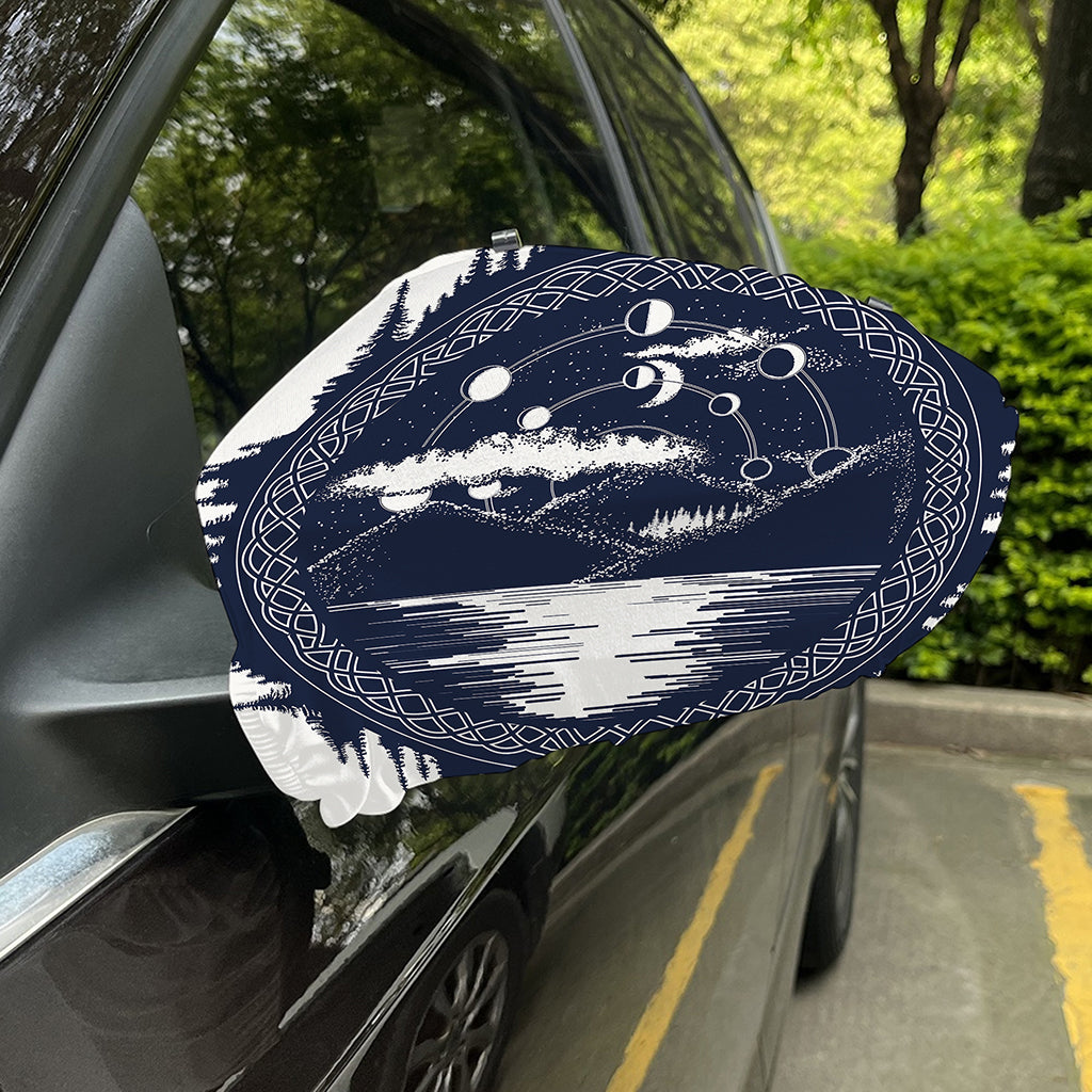 Mystical Lunar Phase Print Car Side Mirror Covers