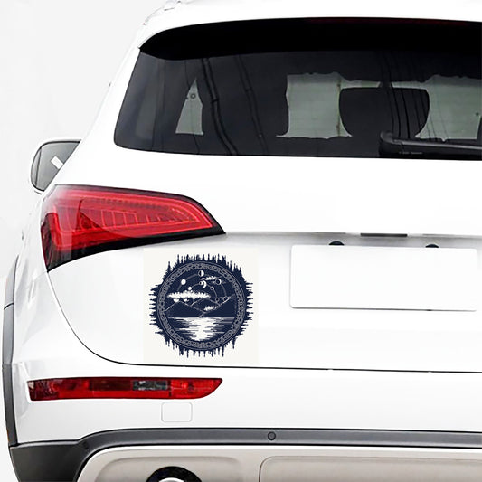 Mystical Lunar Phase Print Car Sticker