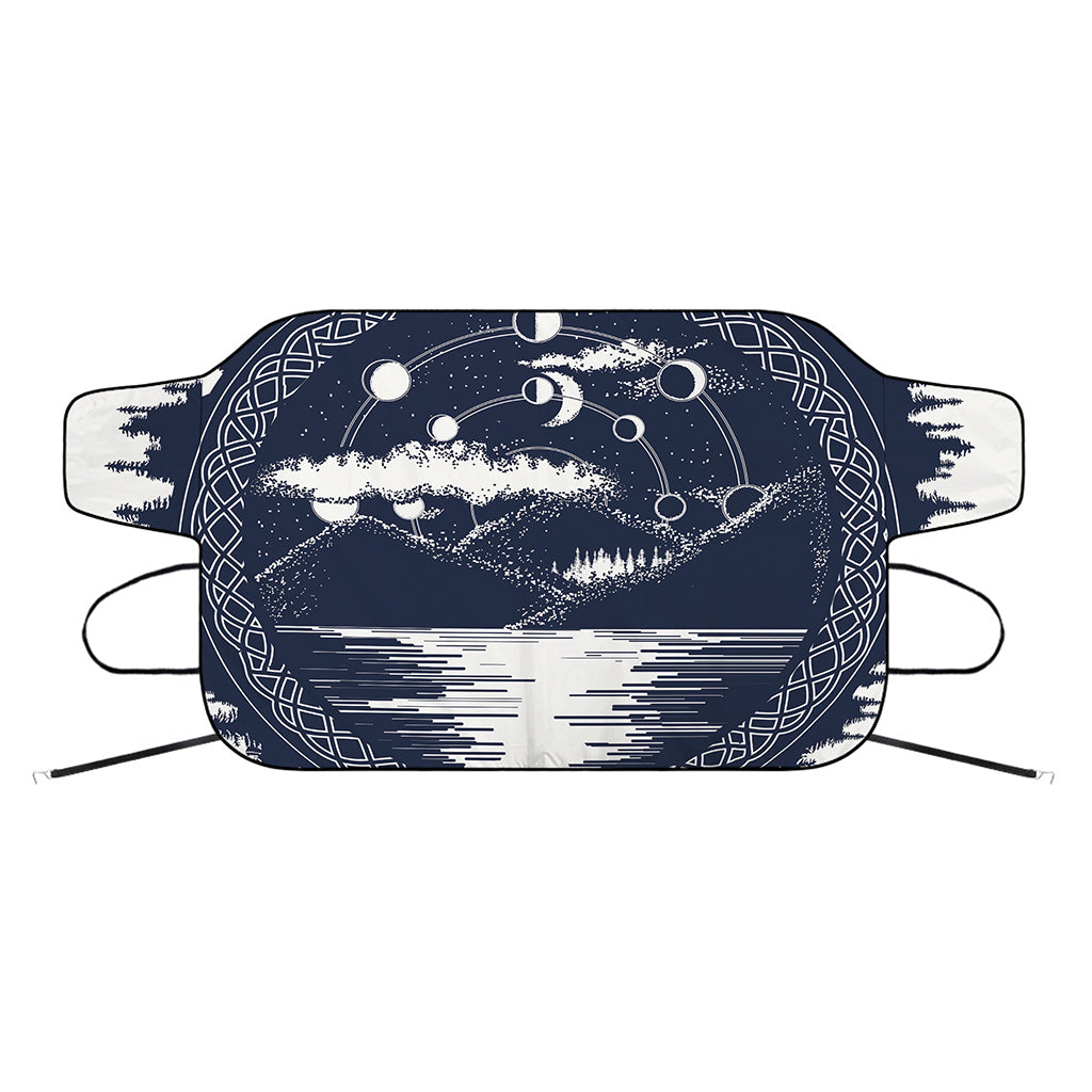 Mystical Lunar Phase Print Car Windshield Snow Cover