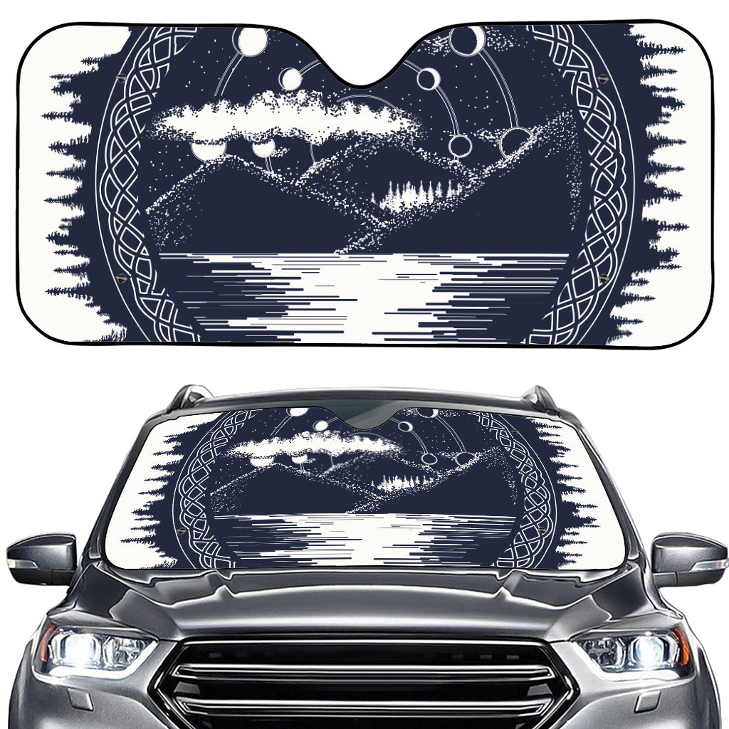 Mystical Lunar Phase Print Car Windshield Sun Shade