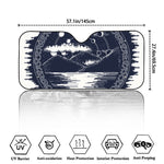 Mystical Lunar Phase Print Car Windshield Sun Shade