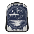 Mystical Lunar Phase Print Casual Backpack