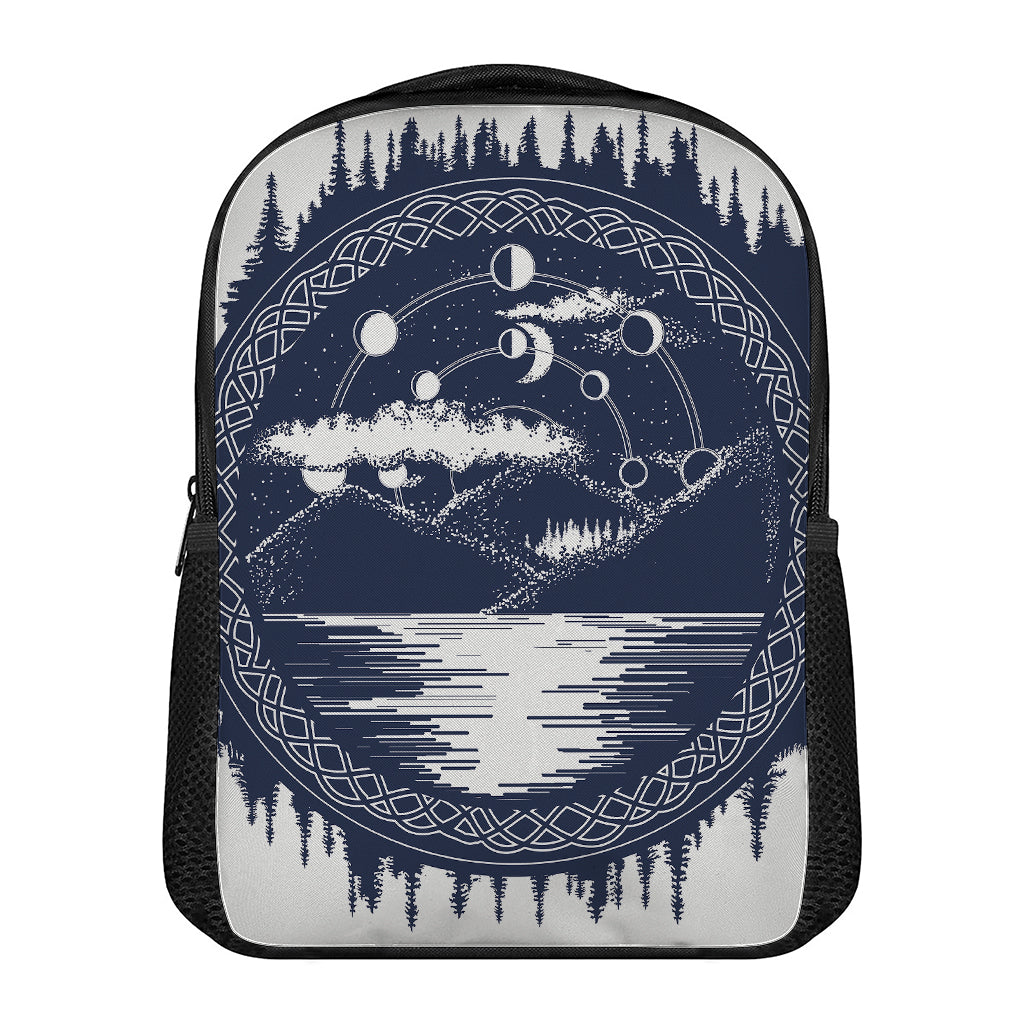 Mystical Lunar Phase Print Casual Backpack