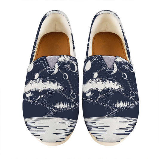 Mystical Lunar Phase Print Casual Shoes