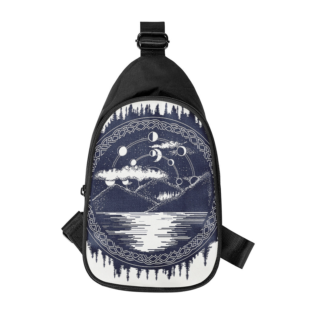 Mystical Lunar Phase Print Chest Bag
