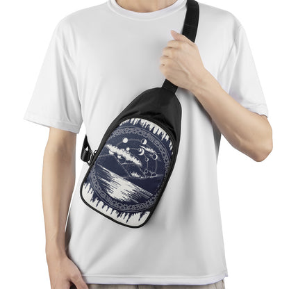 Mystical Lunar Phase Print Chest Bag