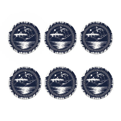 Mystical Lunar Phase Print Coaster Set