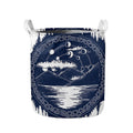 Mystical Lunar Phase Print Collapsible Laundry Basket