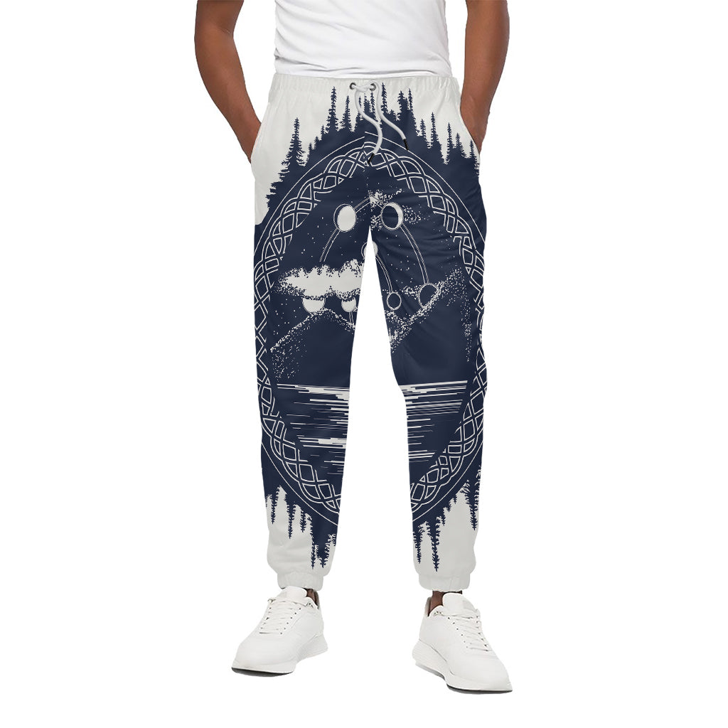 Mystical Lunar Phase Print Cotton Pants