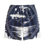 Mystical Lunar Phase Print Cotton Shorts