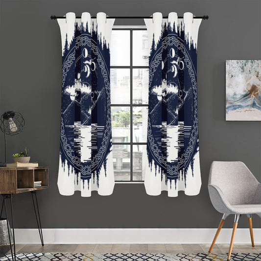 Mystical Lunar Phase Print Curtain