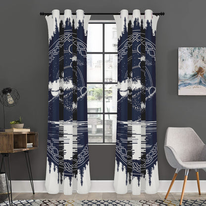 Mystical Lunar Phase Print Curtain