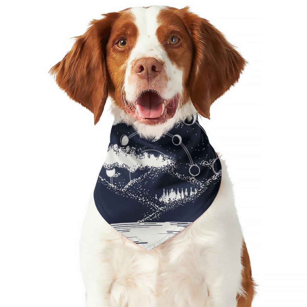 Mystical Lunar Phase Print Dog Bandana
