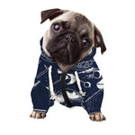 Mystical Lunar Phase Print Dog Zip Up Hoodie