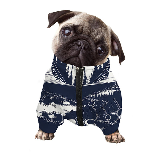 Mystical Lunar Phase Print Dog Zip Up Jacket