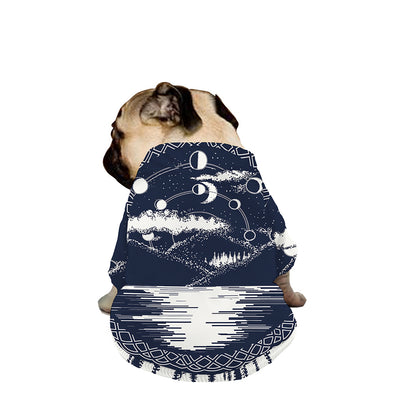 Mystical Lunar Phase Print Dog Zip Up Jacket