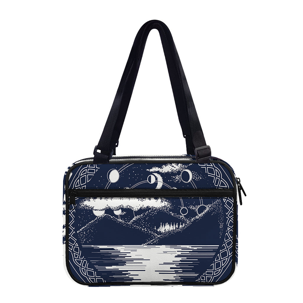 Mystical Lunar Phase Print Double Strap Bible Bag