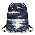 Mystical Lunar Phase Print Drawstring Backpack