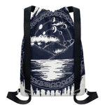 Mystical Lunar Phase Print Drawstring Backpack