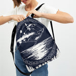 Mystical Lunar Phase Print Drawstring Backpack