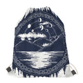 Mystical Lunar Phase Print Drawstring Bag