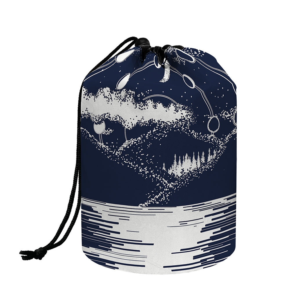 Mystical Lunar Phase Print Drawstring Makeup Bag