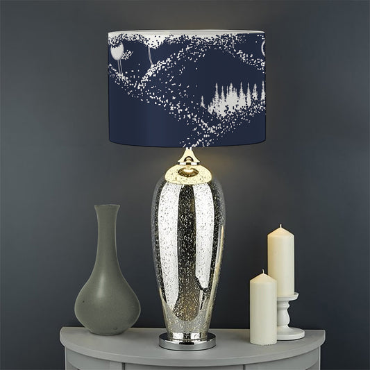 Mystical Lunar Phase Print Drum Lamp Shade