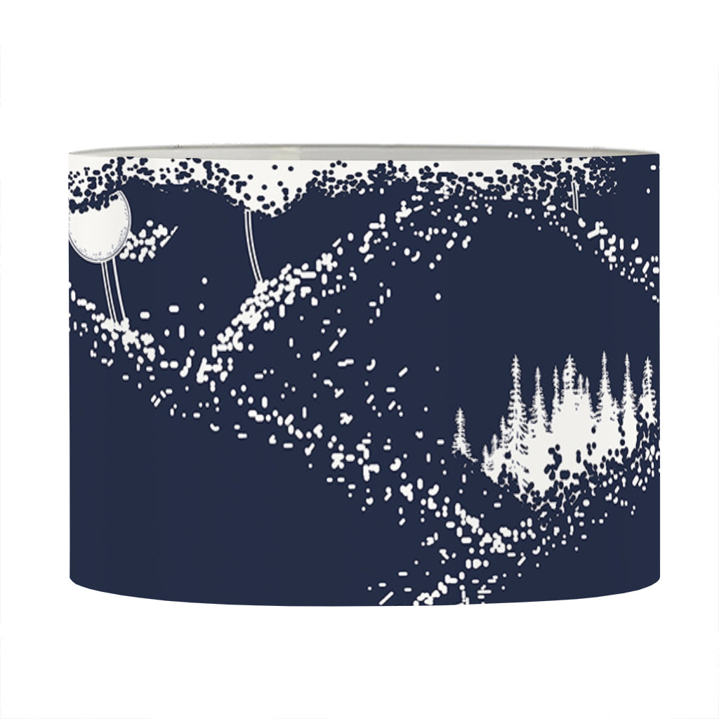 Mystical Lunar Phase Print Drum Lamp Shade