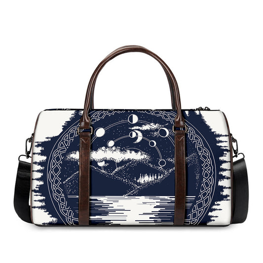 Mystical Lunar Phase Print Duffle Bag