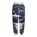 Mystical Lunar Phase Print Fleece Lined Knit Pants