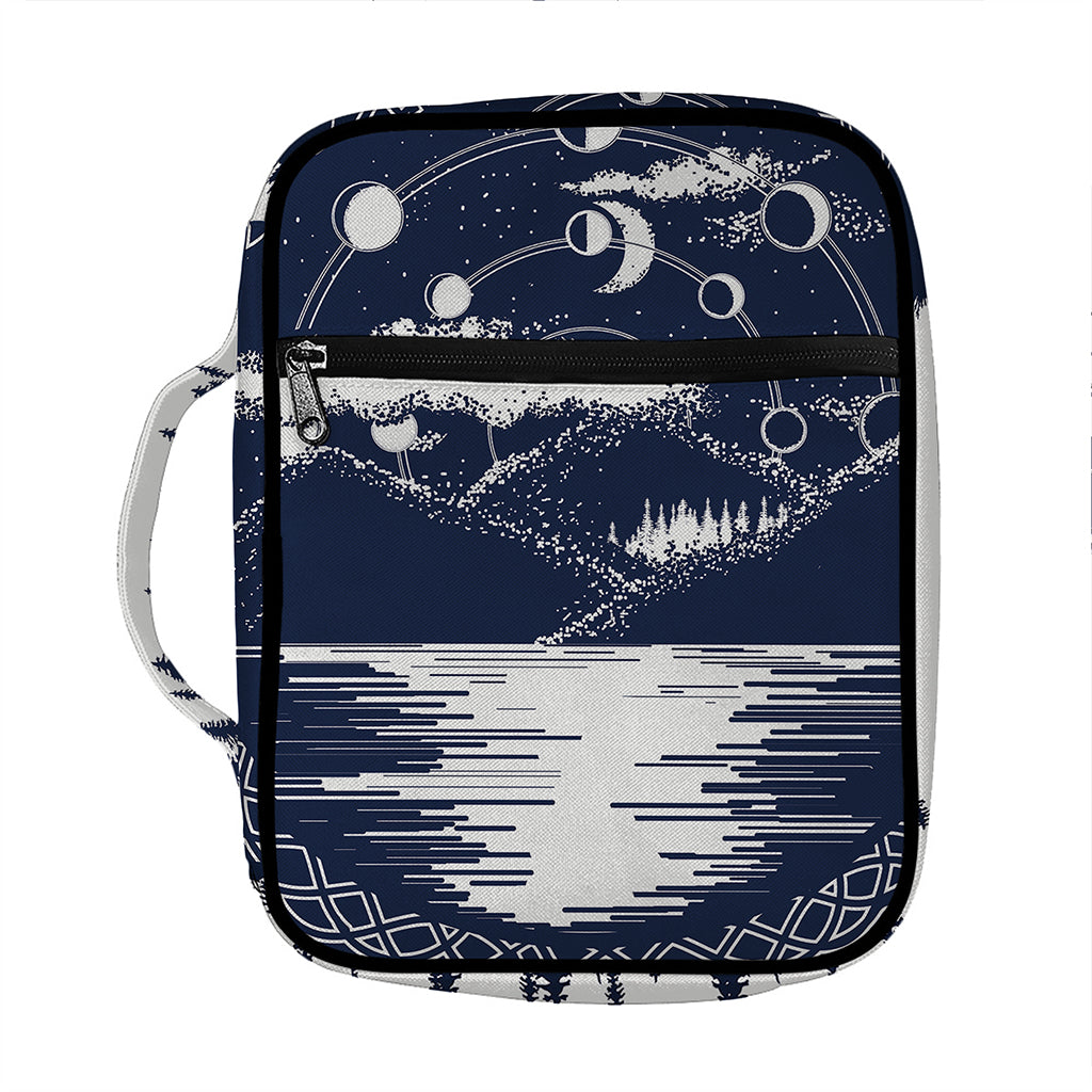 Mystical Lunar Phase Print Front Pocket Bible Bag