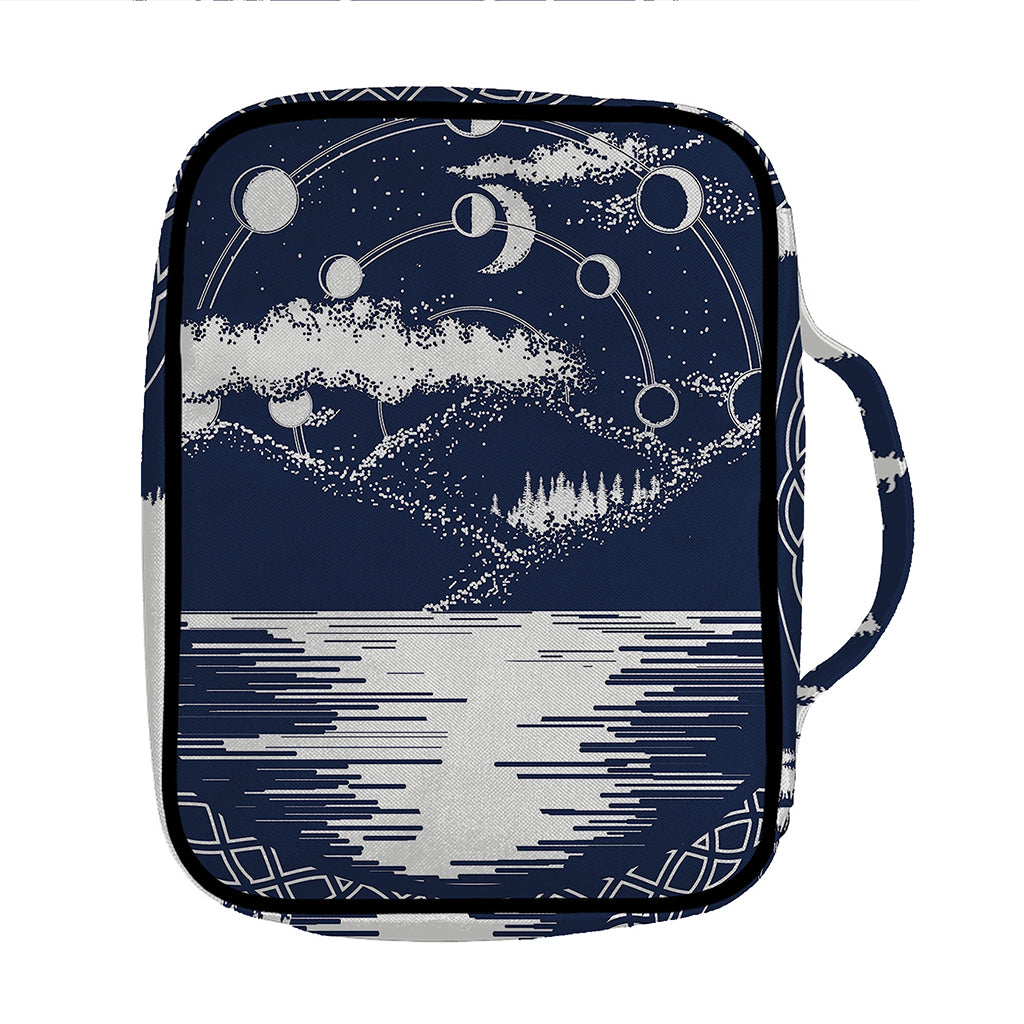 Mystical Lunar Phase Print Front Pocket Bible Bag