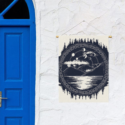 Mystical Lunar Phase Print Garden Flag