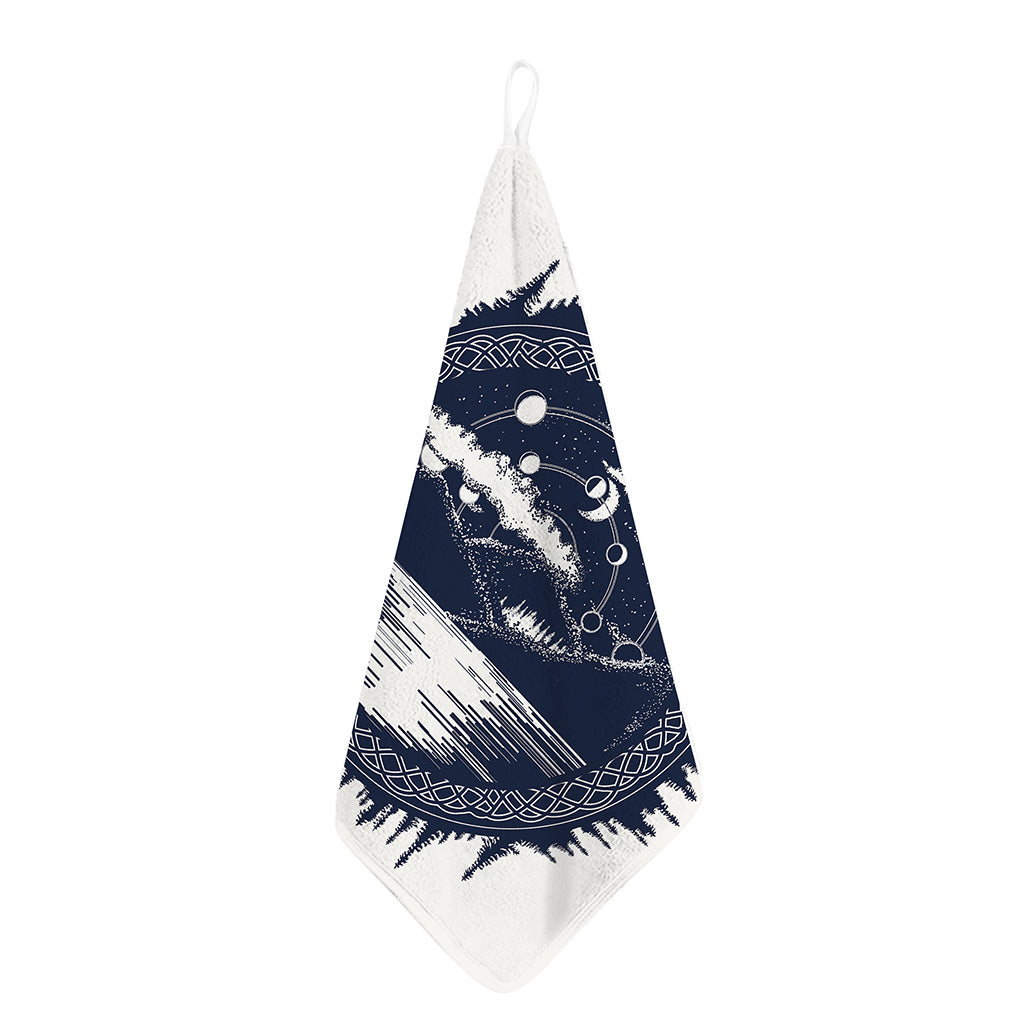 Mystical Lunar Phase Print Hand Towel