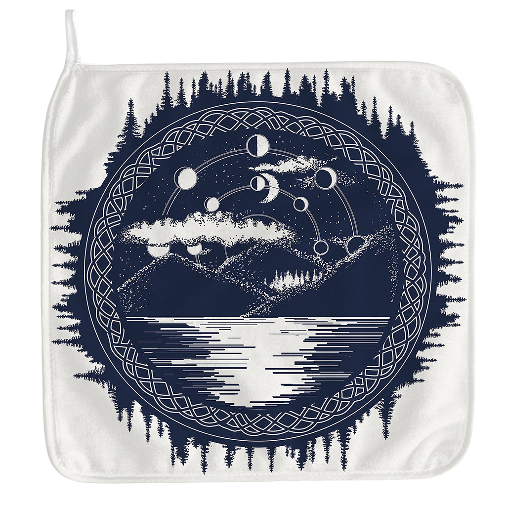Mystical Lunar Phase Print Hand Towel