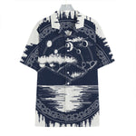 Mystical Lunar Phase Print Hawaiian Shirt