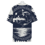 Mystical Lunar Phase Print Hawaiian Shirt