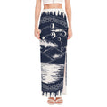 Mystical Lunar Phase Print High Slit Maxi Skirt