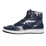 Mystical Lunar Phase Print High Top Leather Sneakers