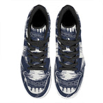 Mystical Lunar Phase Print High Top Leather Sneakers
