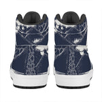 Mystical Lunar Phase Print High Top Leather Sneakers